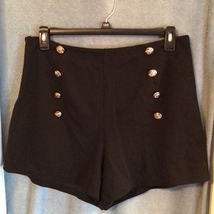 Double buttoned black shorts